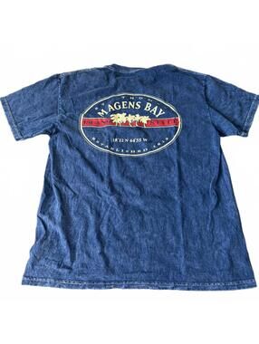 St. Thomas Magens Bay Island Style Blue Graphic T-Shirt MED.